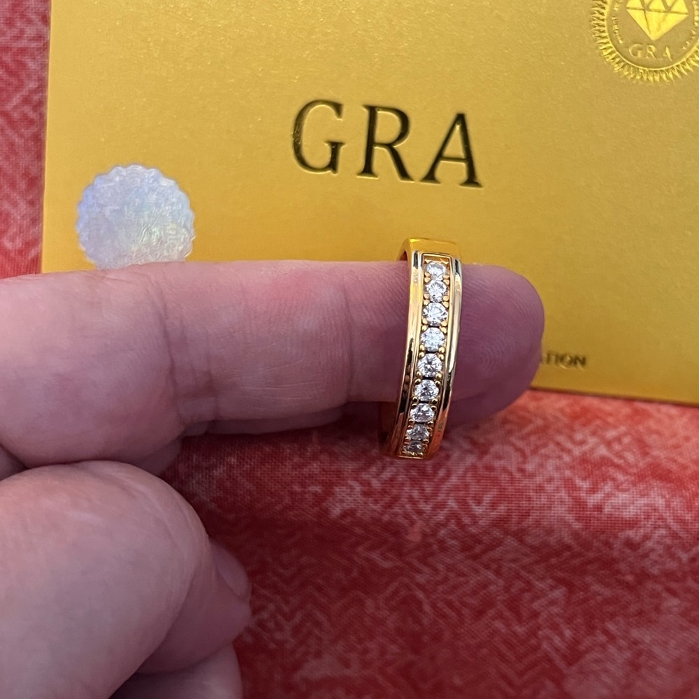 Luxurious 14k Moissanite Gold Diamond Ring Sz 12 Mens